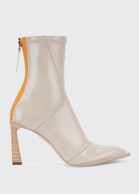 Fendi Neoprene Zip Pointed Booties 